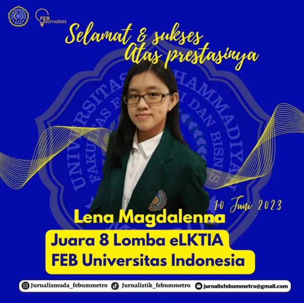 Keren! Mahasiswi FEB UM Metro Raih Juara 8 eLKTIA FEB Universitas Indonesia