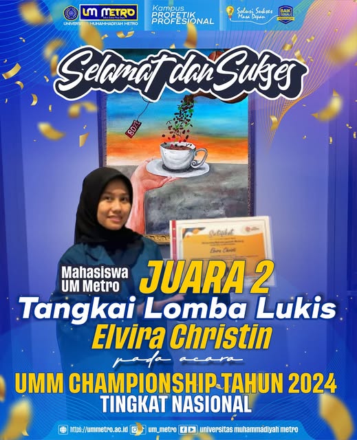 Mahasiswa  FEB UM Metro Juara 2 Tangkai Lomba Lukis