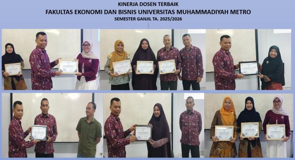 Evaluasi Semester Ganjil dan Rencana Semester Genap, FEB UM Metro Apresiasi Kinerja Prodi dan Dosen Terbaik