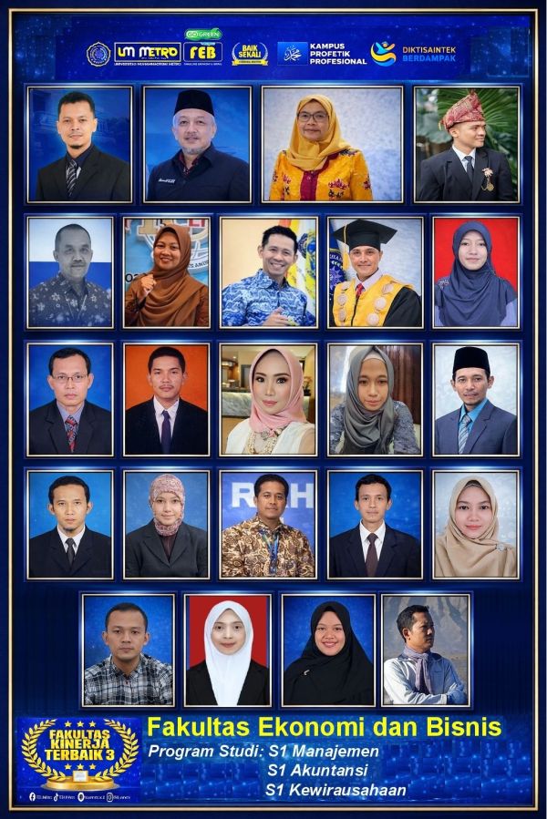 Sinergi Dosen dan Staf, FEB UM Metro Raih Top 3 Fakultas Berkinerja Terbaik se-UM Metro pada Semester Ganjil 2025/2026