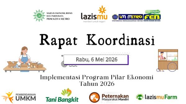 FEB UM Metro, Lazizmu dan Majelis Ekonomi adakan Koordinasi Pemberdayaan UMKM Kota Metro