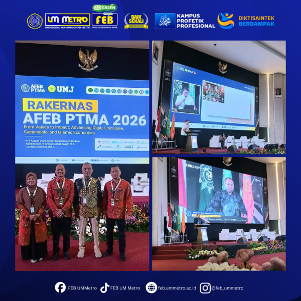 Dekan Fakultas Ekonomi dan Bisnis Bersama Kaprodi dan PMF Hadiri Rakernas AFEB PTMA di UM Jakarta