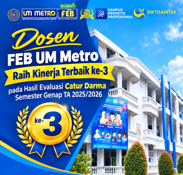 Dosen FEB UM Metro Raih Kinerja Terbaik ke-3 pada Evaluasi Catur Darma Semester Genap TA 2025/2026